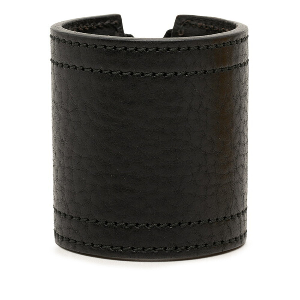 FENDI Black Leather Charm Bracelet
